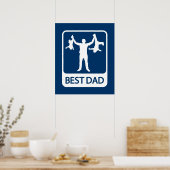Beste Poster/afdruk van vader - Vader met Kinderen Poster (Keuken)