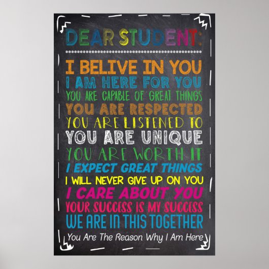 Beste Poster-decorptie voor studenten Poster (Voorkant)