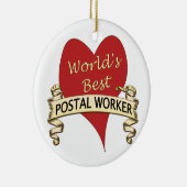 Beste postwerker ter wereld keramisch ornament (Rechts)