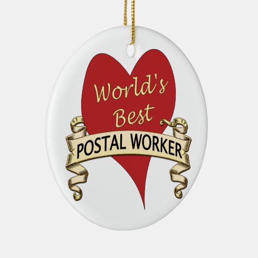 Beste postwerker ter wereld keramisch ornament (Rechts)