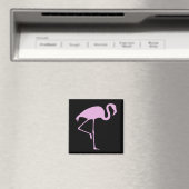 Beste prijs Roze Flamingo Zwart Magneet (Insitu (Vaatwasser))