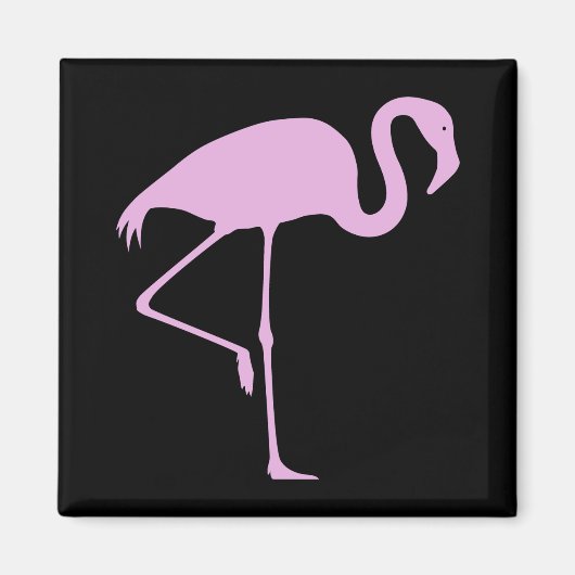 Beste prijs Roze Flamingo Zwart Magneet (Voorkant)