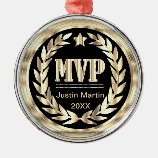 Beste prijs voor Gold en zwarte medaille Metalen Ornament (Voorkant)