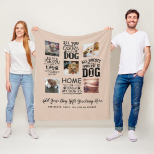 BESTE PRIJZEN! DOG Owner citeert FOTO COLLAGE Cade Fleece Deken