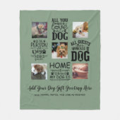 BESTE PRIJZEN! DOG Owner citeert FOTO COLLAGE Cade Fleece Deken (Voorkant)