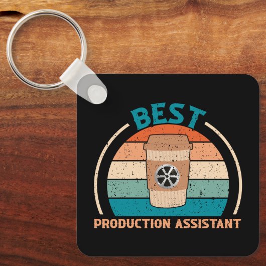 Beste Productieassistent - Retro Style Sleutelhang Sleutelhanger (Voorkant)
