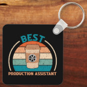 Beste Productieassistent - Retro Style Sleutelhang Sleutelhanger (Achterkant)
