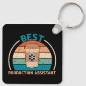 Beste Productieassistent - Retro Style Sleutelhang Sleutelhanger (Achterkant)