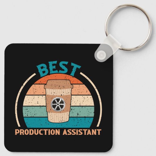 Beste Productieassistent - Retro Style Sleutelhang Sleutelhanger (Achterkant)
