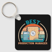 Beste Productiemanager - Retro Style Sleutelhanger (Voorkant)