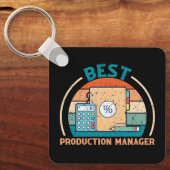 Beste Productiemanager - Retro Style Sleutelhanger (Voorkant)