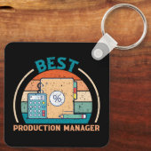 Beste Productiemanager - Retro Style Sleutelhanger (Achterkant)