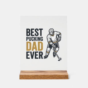 Beste Pucking Papa Ooit Hockey Papa T-shirt Ontwer Acryl Bord