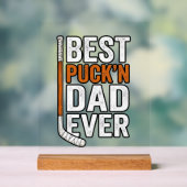 Beste Puck'n Papa Ooit Hockey Vader Vector Design_ Acryl Bord (Neutraal)