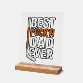 Beste Puck'n Papa Ooit Hockey Vader Vector Design_ Acryl Bord (Hoek)