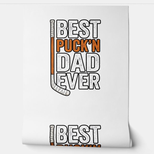 Beste Puck'n Papa Ooit Hockey Vader Vector Design_ Behang (Afrollen)