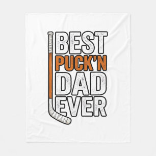 Beste Puck'n Papa Ooit Hockey Vader Vector Design_ Fleece Deken