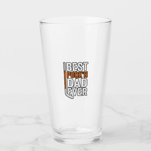 Beste Puck'n Papa Ooit Hockey Vader Vector Design_ Glas (Voorkant)