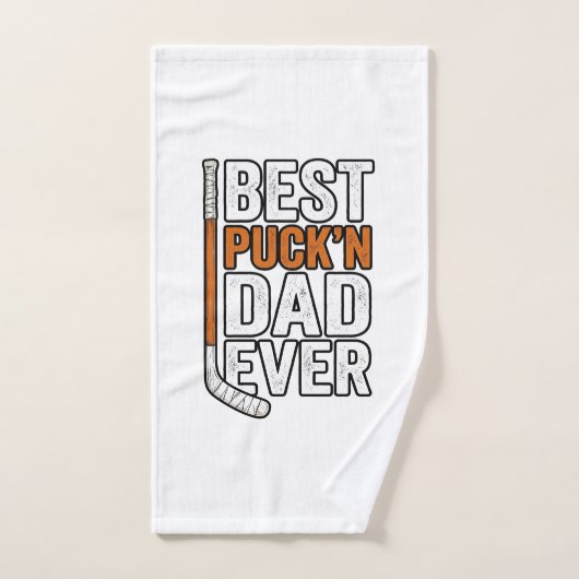Beste Puck'n Papa Ooit Hockey Vader Vector Design_ Handdoek (Handdoek)