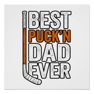 Beste Puck'n Papa Ooit Hockey Vader Vector Design_ Perfect Poster