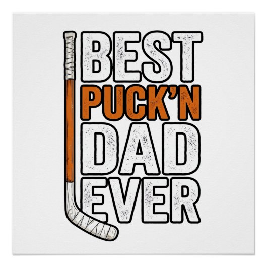 Beste Puck'n Papa Ooit Hockey Vader Vector Design_ Perfect Poster (Voorkant)