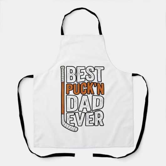 Beste Puck'n Papa Ooit Hockey Vader Vector Design_ Schort (Voorkant)