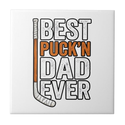 Beste Puck'n Papa Ooit Hockey Vader Vector Design_ Tegeltje (Voorkant)