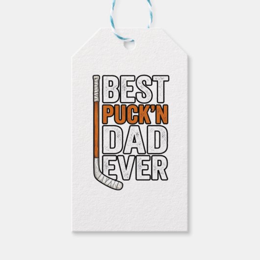 Beste Puck'n Papa Ooit Hockey Vader Vectorontwerp_ Cadeaulabel (Voorkant)