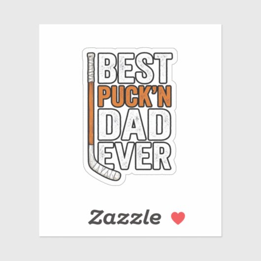 Beste Puck'n Papa Ooit Hockey Vader Vectorontwerp_ Sticker (Vel)