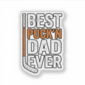 Beste Puck'n Papa Ooit Hockey Vader Vectorontwerp_ Sticker (Voorkant)