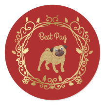 Beste Pug  bruiloft Sticker