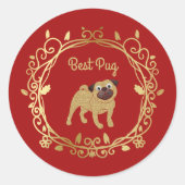 Beste Pug bruiloft Sticker (Voorkant)