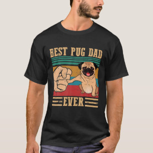 Beste Pug Dad Ooit Retro Gifts Hondenliefhebber T-shirt