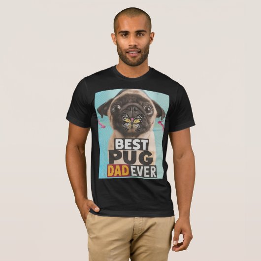 Beste Pug Dad Ooit T-shirt - Funny Pug Lover Gift (Voorkant volledig)