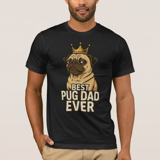 Beste Pug Dad Ooit T-shirt - Funny Pug Lover Gift (Voorkant)