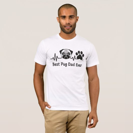Beste Pug Dad Ooit T-shirt - Funny Pug Lover Gift (Voorkant volledig)