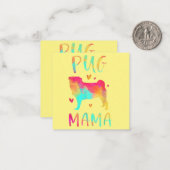 Beste Pug Mam ooit Notitiekaartje (Voorkant / Achterkant in situ)