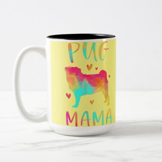 Beste Pug Mam ooit Tweekleurige Koffiemok (Links)