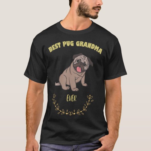 Beste Pug oma ooit - Ik hou van MIJN Hond T-shirt (Voorkant)