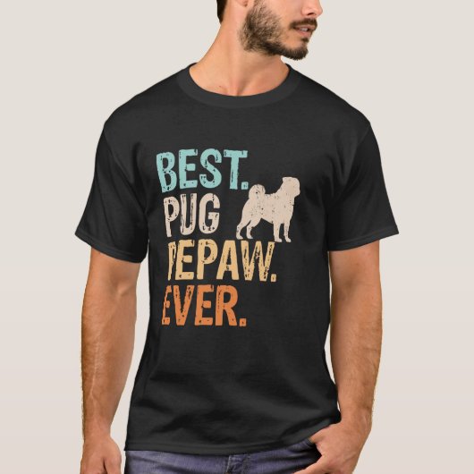 Beste Pug Opa Ooit Hond Liefhebber Grootvader Grap T-shirt (Voorkant)