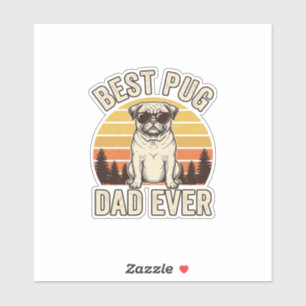 Beste Pug-papa ooit Vintage Pug T-shirt ontwerp_1 Sticker