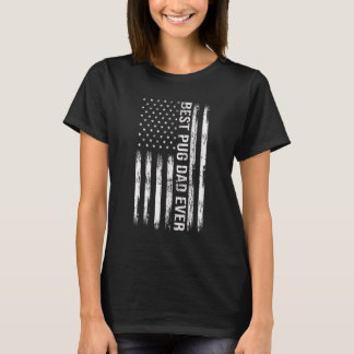 Beste Pug vader ooit hond Amerikaanse vlag patriot T-shirt