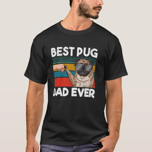 Beste Pug Vader Ooit Hond Vader Vuist Stomp T-shirt (Voorkant)
