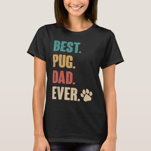 Beste Pug vader ooit Pug hond T-shirt (Voorkant)