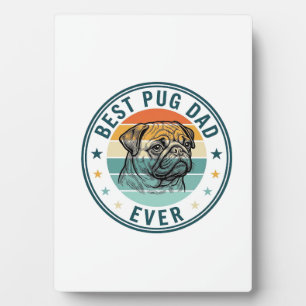 Beste Pug Vader Ooit Vintage Gravure Hond Shirt On Fotoplaat