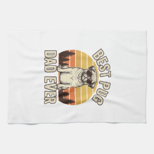 Beste Pug Vader Ooit Vintage Pug T-Shirt Ontwerp_1 Theedoek