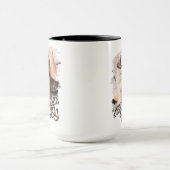 Beste Pup Ooit Moderne Cool Grunge Pet Dog Foto Mok (Midden)