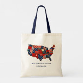 Beste Quilter in de VS Gepersonaliseerde Patchwork Tote Bag (Achterkant)