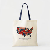 Beste Quilter in de VS Gepersonaliseerde Patchwork Tote Bag (Voorkant)