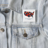 Beste Quilter in de VS Gepersonaliseerde Patchwork Vierkante Button 5,1 Cm (In situ)